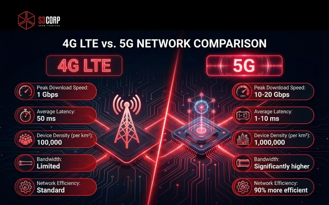 Compare	4G LTE vs 5G 